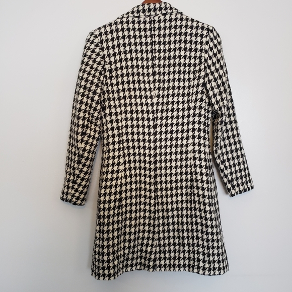 ⭐Dalia Black & White Houndstooth Button Up Wool Jacket Size 4 - Picture 6 of 9
